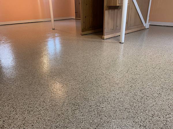 Epoxy basement flooring installed by Concrete Doctor in Dubai
