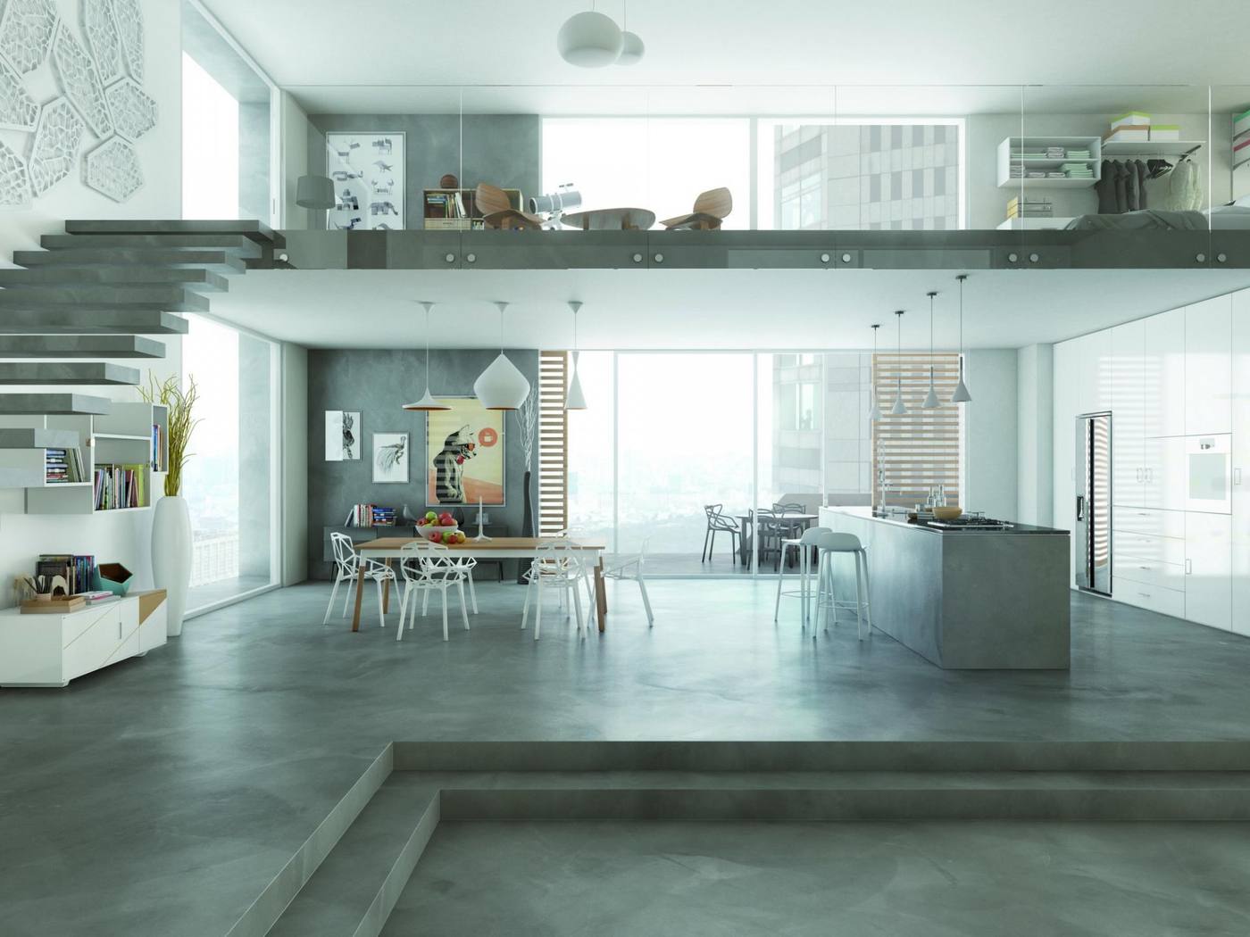 Micro cement flooring installed by Concrete Doctor in Dubai