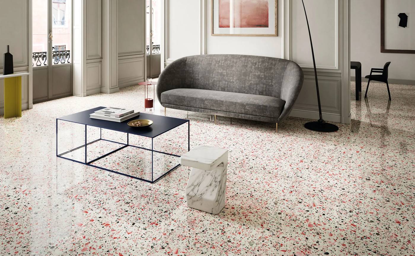 Seamless terrazzo flooring with no grout lines, installed by Concrete Doctor in Dubai